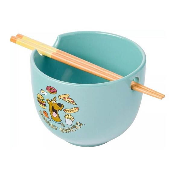 Scooby-Doo Scooby Snacks Ceramic Ramen Noodle Rice Bowl with Chopsticks NEW! - Picture 9 of 9